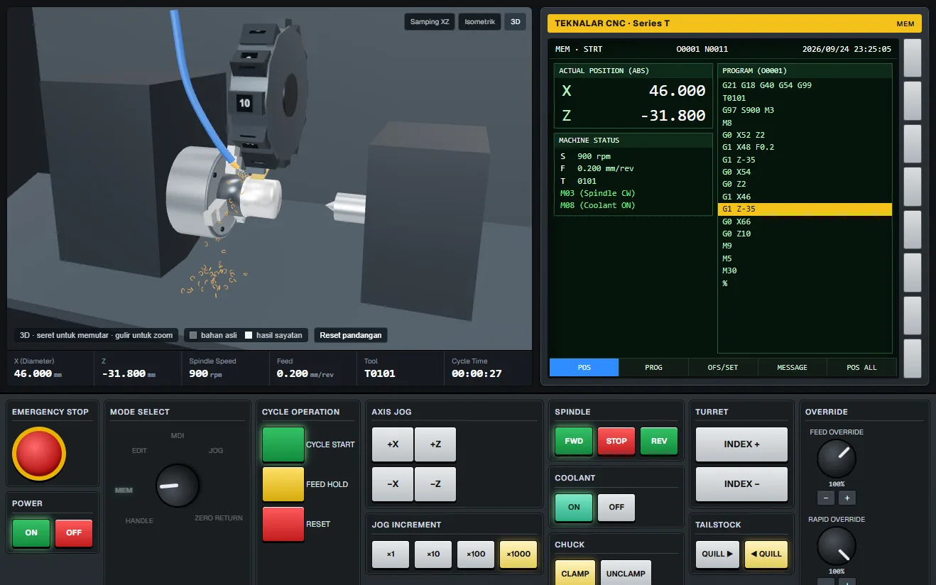 Konsol CNC Bubut 3D
